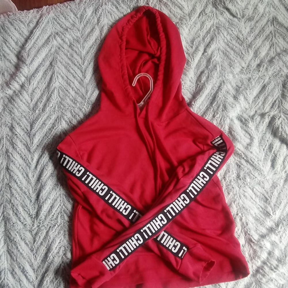 A red crop top
